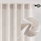 MIULEE White Linen Curtains 96 Inch Long for Bedroom Living Room, Soft Thick Linen Textured Window Drapes Semi Sheer Light Filtering Rod Pocket Back Tab Burlap Look Farmhouse Decor, 2 Panels - Miulee